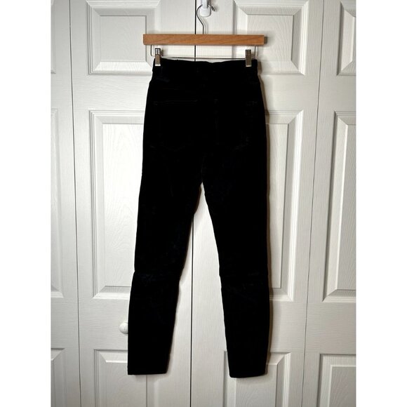DL1961 Chrissy Ultra High Rise Black Velvet Button Fly Jeans Women's Size 25 - Picture 11 of 16